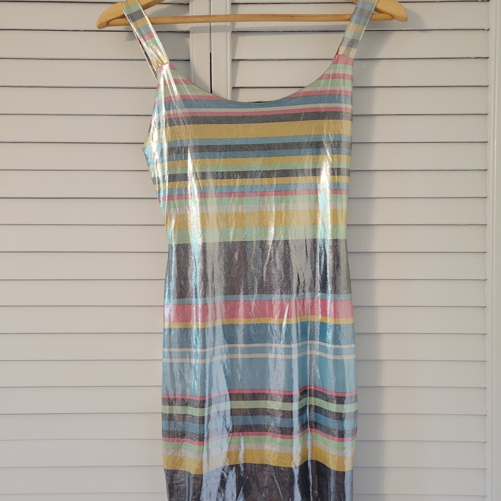Striped Multicolor Sleeveless Mini Dress